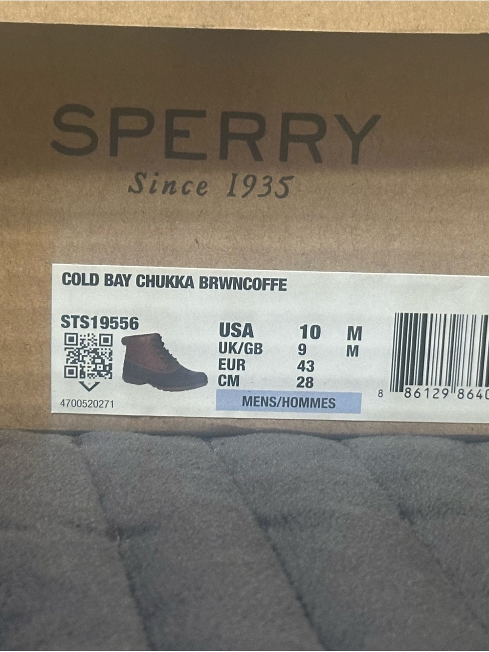 Sperry Cold Bay Chukka Boot - Brown/Coffee - Men’s 10